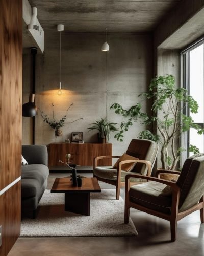 Modern Mid-Century Inspired Living Room